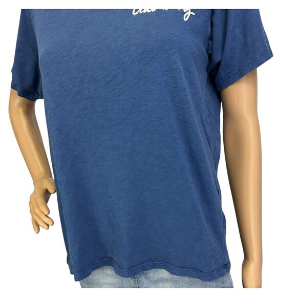 2/$30 J. Crew "Ciao Baby" Short Sleeve Cotton T-Shirt Blue AG839 Size M - Picture 10 of 13